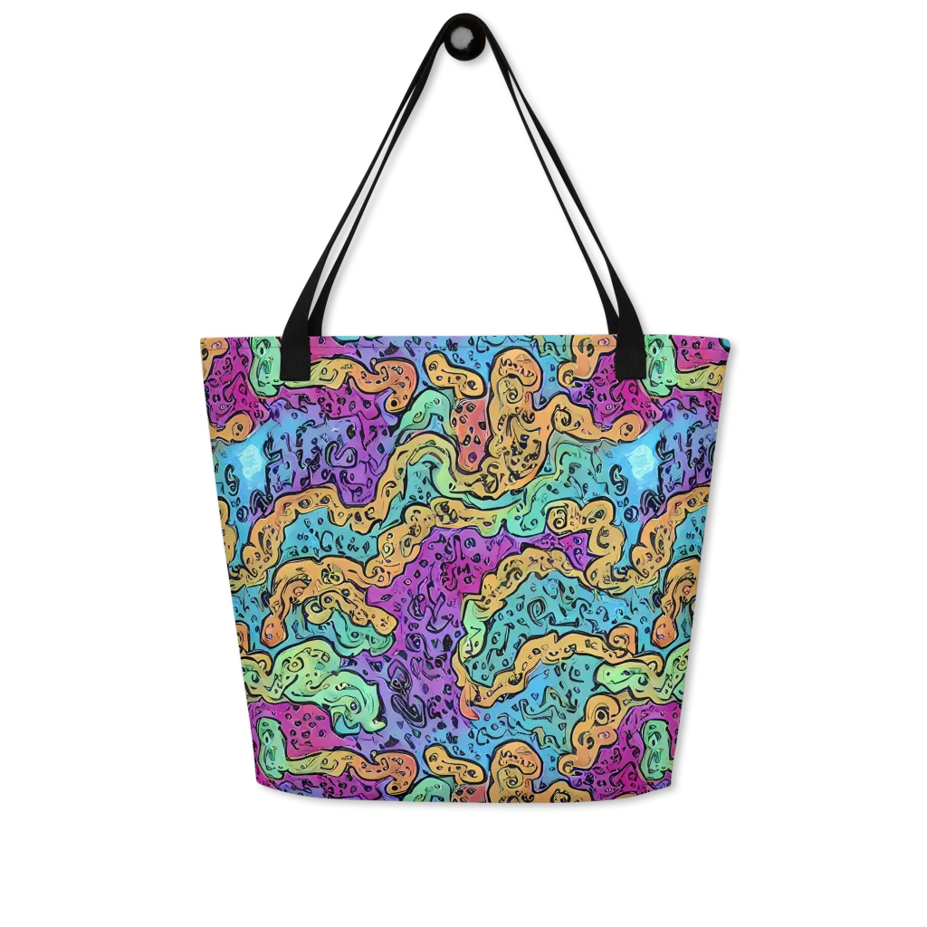 Intergalactic Graffiti on Large Tote Bag W/ Pocket — Front