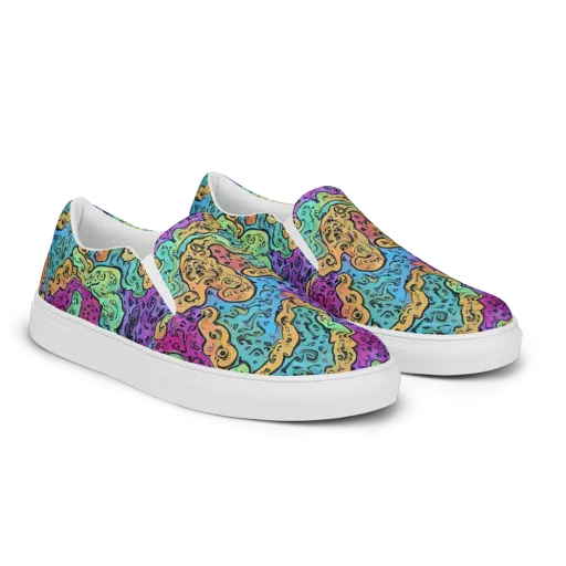 Intergalactic Graffiti on a Women's Slip-On Canvas Shoes