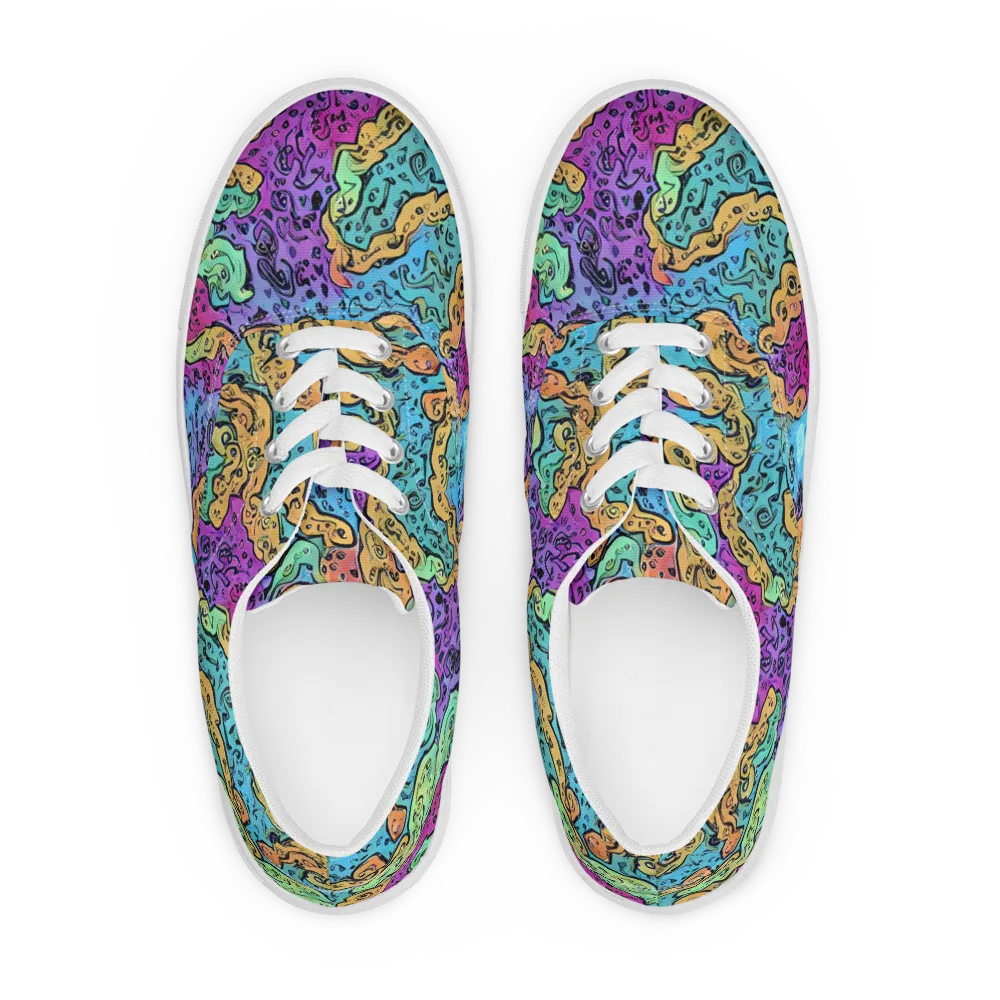 Intergalactic Graffiti on Men's Lace-Up Canvas Shoes — Front