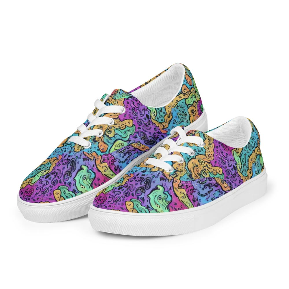 Intergalactic Graffiti on Men's Lace-Up Canvas Shoes — Left Front