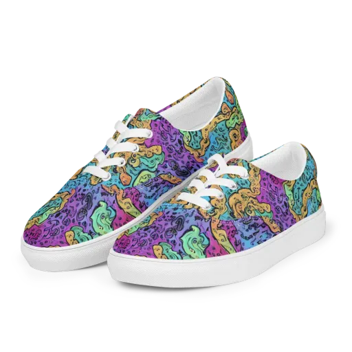 Intergalactic Graffiti on a Men's Lace-Up Canvas Shoes