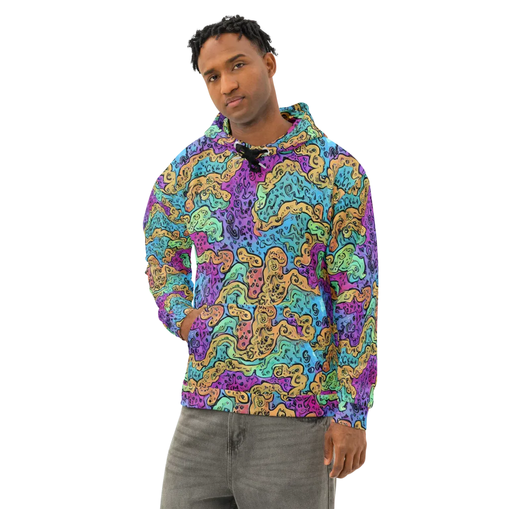 Intergalactic Graffiti on Cotton Hoodie — Left Front