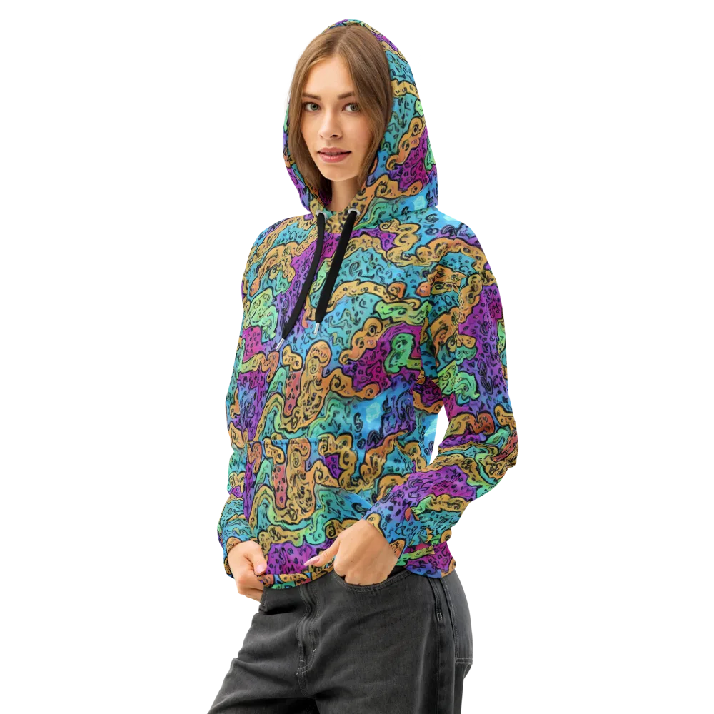 Intergalactic Graffiti on Cotton Hoodie — Left Front