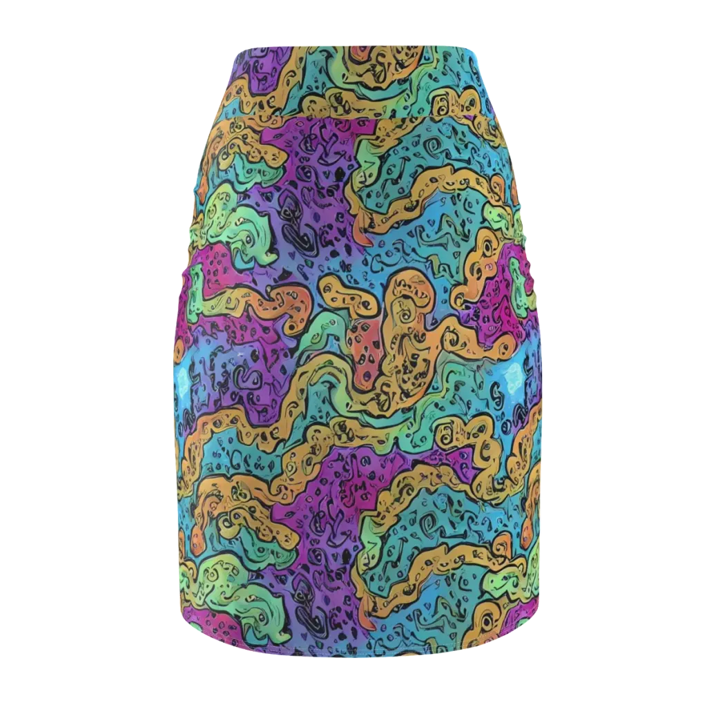 Intergalactic Graffiti on Pencil Skirt — Back