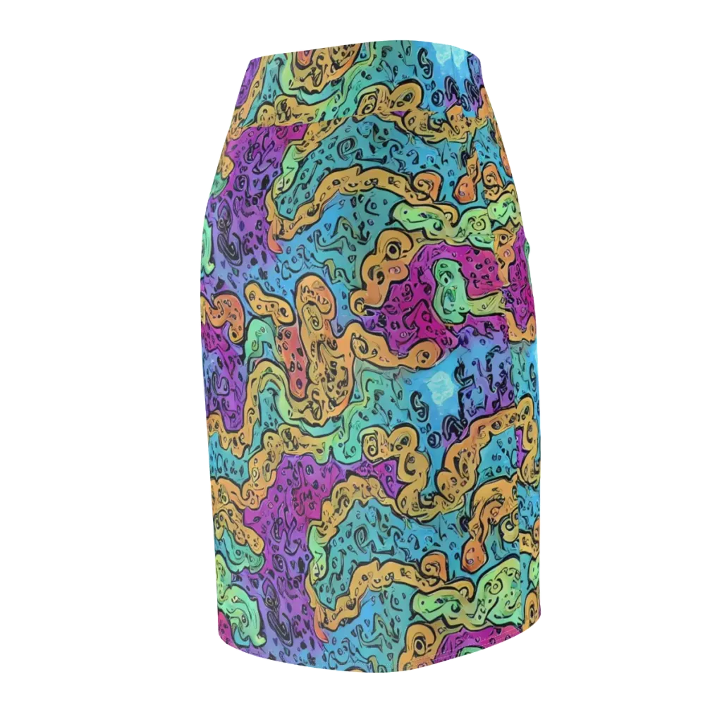 Intergalactic Graffiti on Pencil Skirt — Back Side