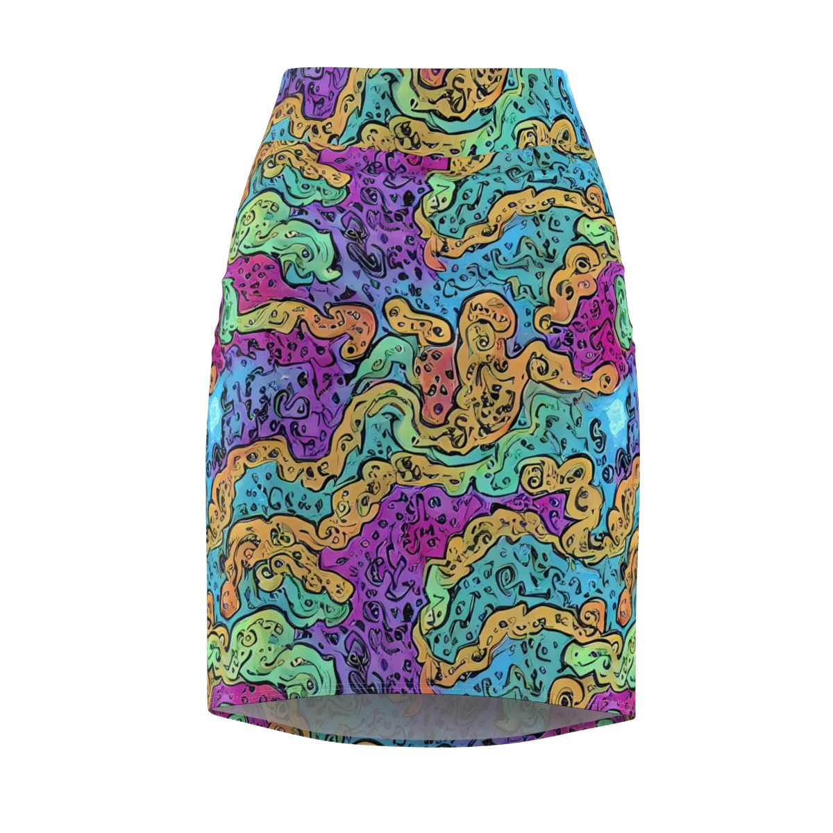 Intergalactic Graffiti on Pencil Skirt — Front