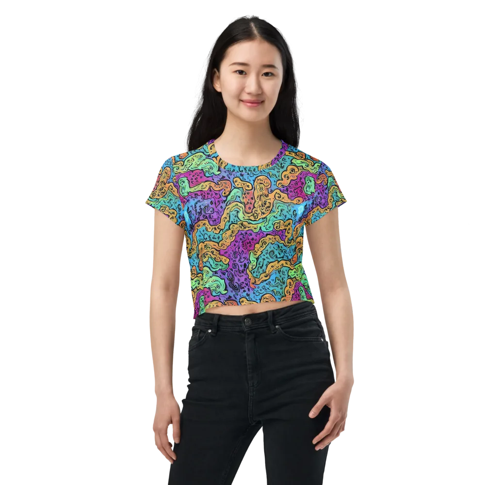 Intergalactic Graffiti on Crop Tee — Front