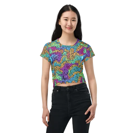 Intergalactic Graffiti on a Crop Tee