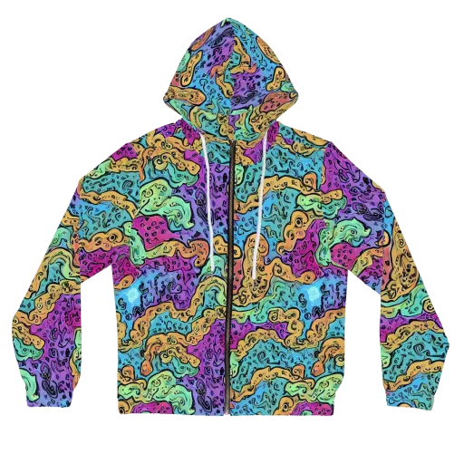 Intergalactic Graffiti on a Women's Full-Zip Hoodie