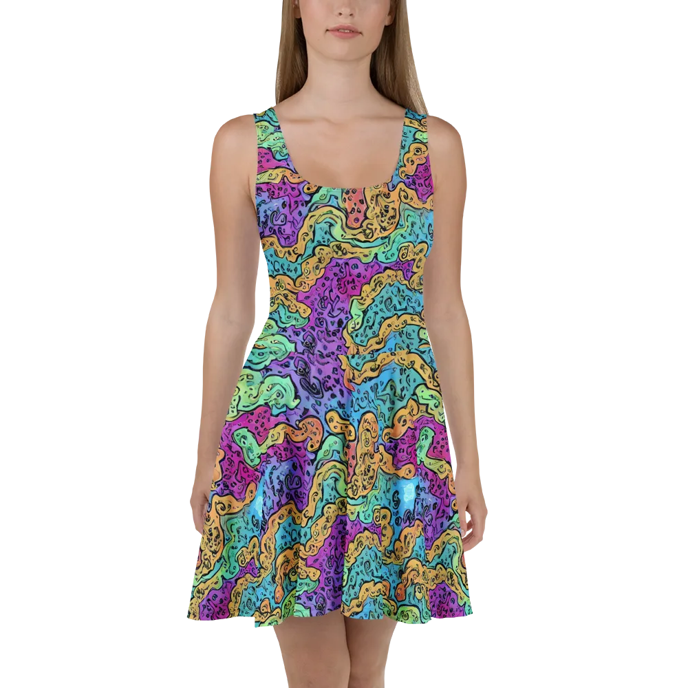 Intergalactic Graffiti on Skater Dress — Front