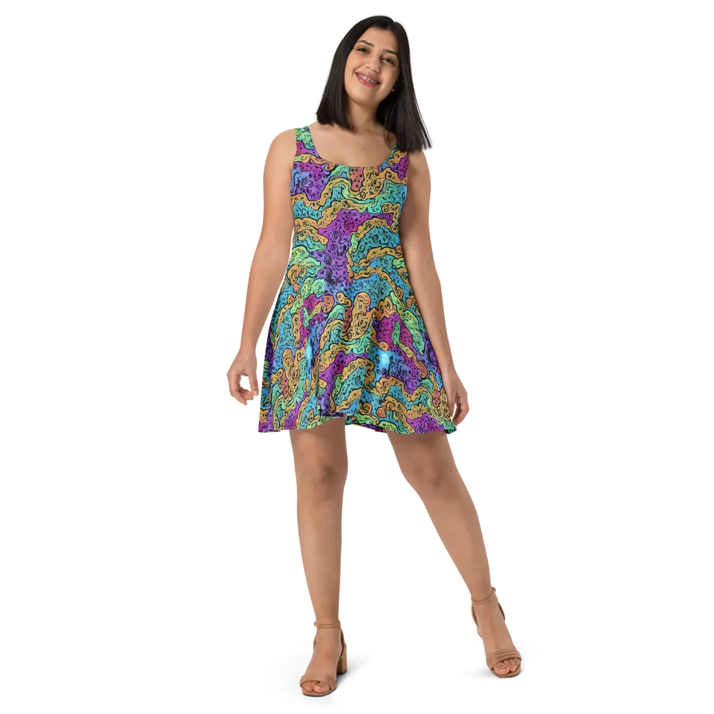 Intergalactic Graffiti on Skater Dress — Front