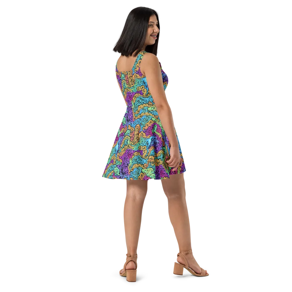 Intergalactic Graffiti on Skater Dress — Right