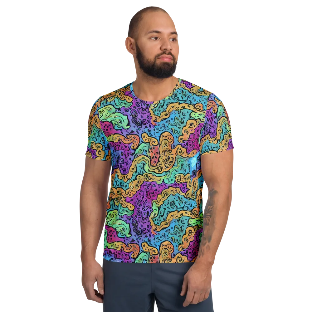 Intergalactic Graffiti on Men's Athletic T-Shirt — Front