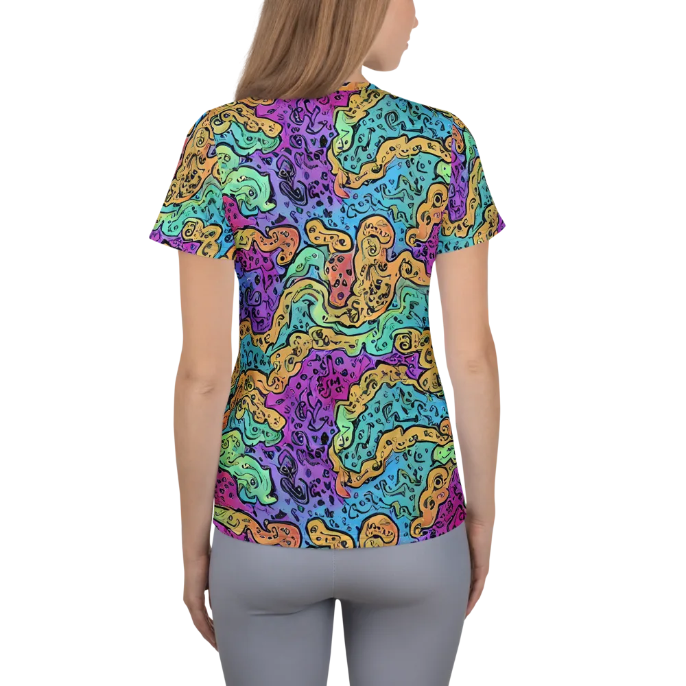 Intergalactic Graffiti on Women's Athletic T-Shirt — Back