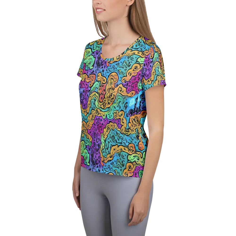 Intergalactic Graffiti on Women's Athletic T-Shirt — Left