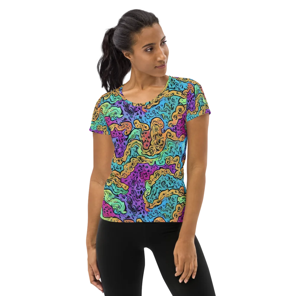 Intergalactic Graffiti on Women's Athletic T-Shirt — Front