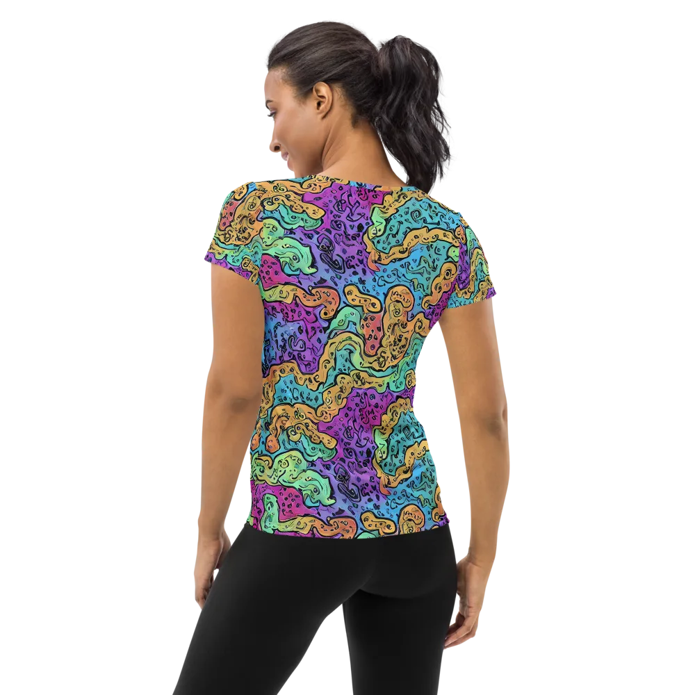 Intergalactic Graffiti on Women's Athletic T-Shirt — Back