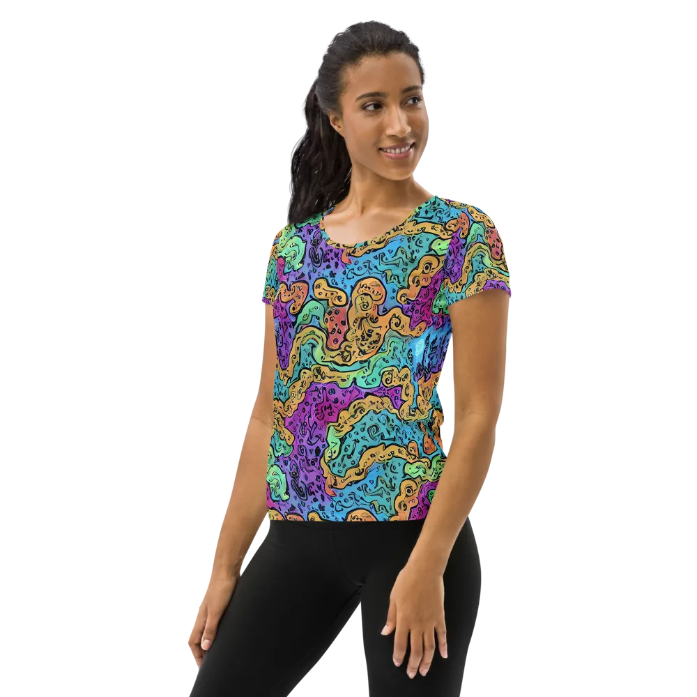 Intergalactic Graffiti on Women's Athletic T-Shirt — Left