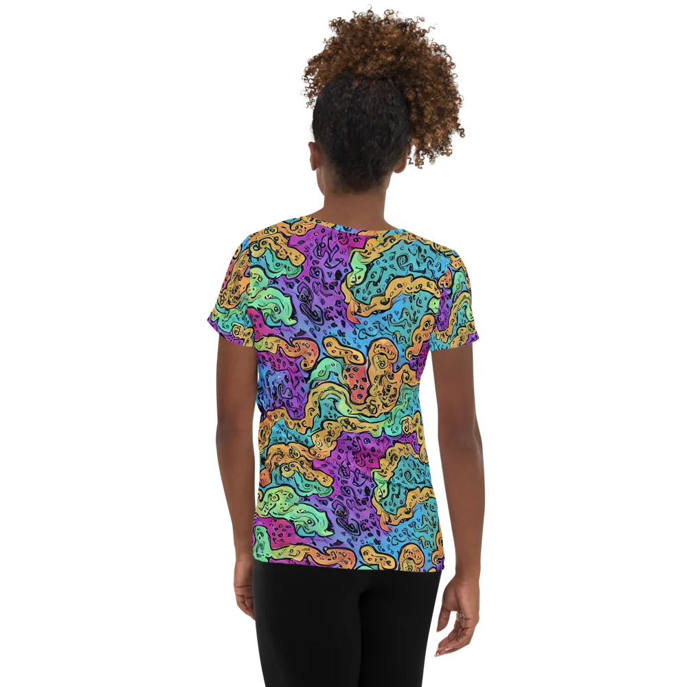 Intergalactic Graffiti on Women's Athletic T-Shirt — Back