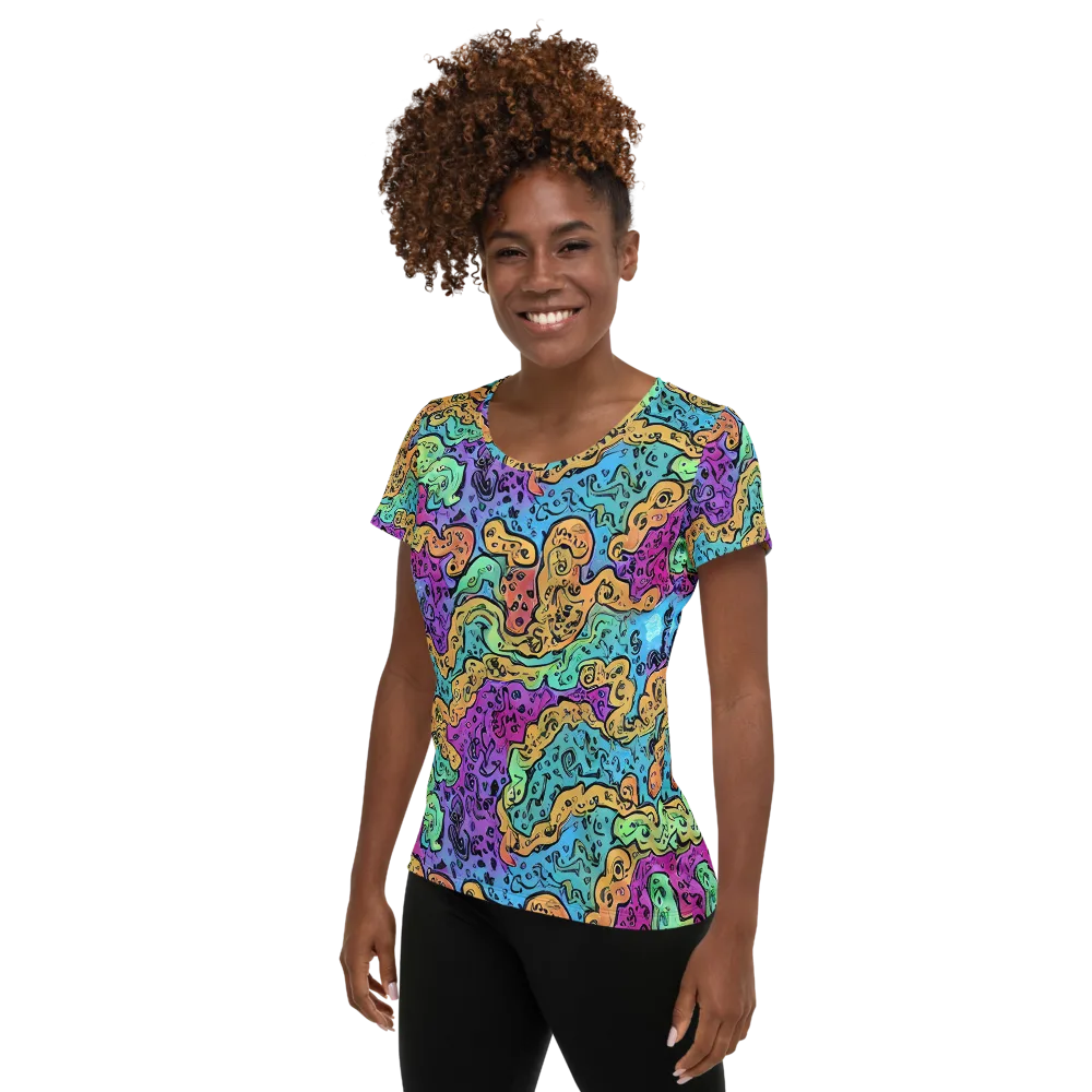 Intergalactic Graffiti on Women's Athletic T-Shirt — Left