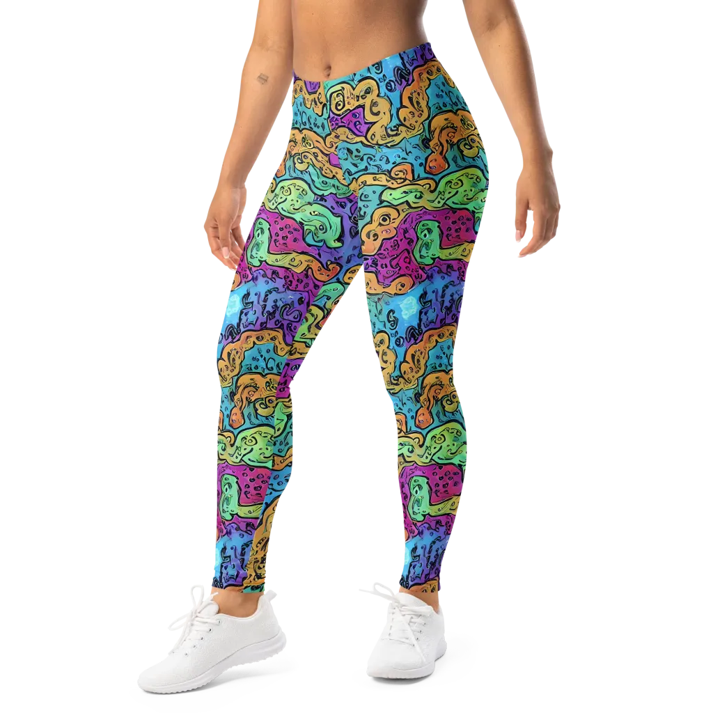 Intergalactic Graffiti on Leggings — Left Front