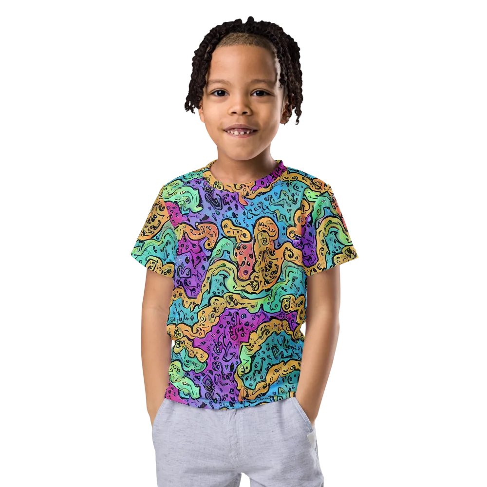 Intergalactic Graffiti on Kids Crew Neck T-Shirt — Front
