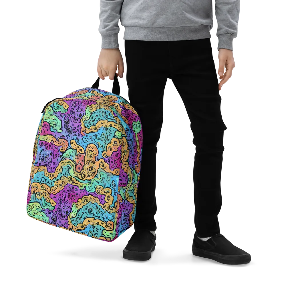 Intergalactic Graffiti on Minimalist Backpack — Zoomed-in