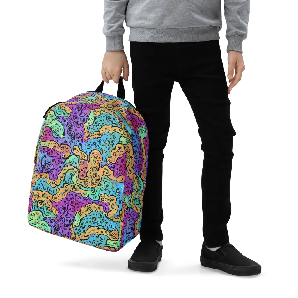 Intergalactic Graffiti on Minimalist Backpack — Zoomed-in