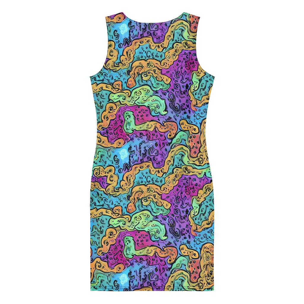 Intergalactic Graffiti on Bodycon Dress — Back