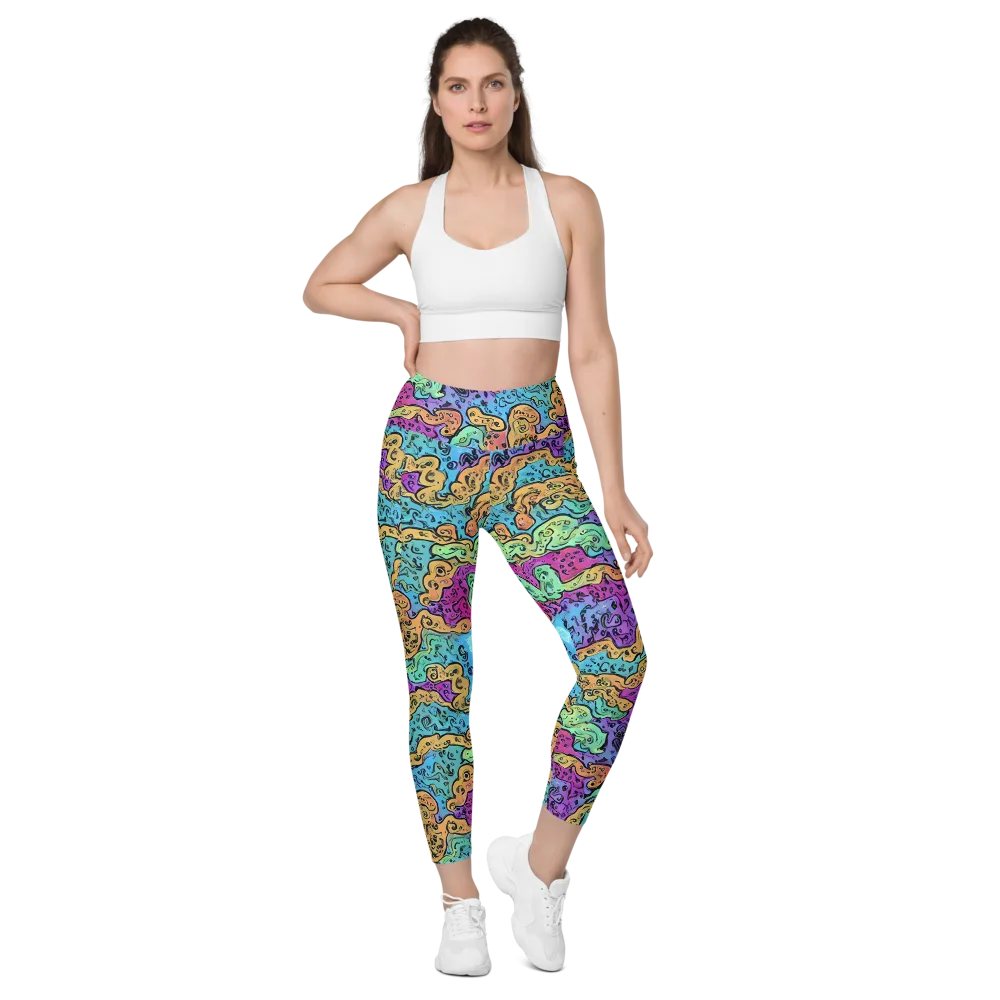 Intergalactic Graffiti on Leggings with Pockets — Front