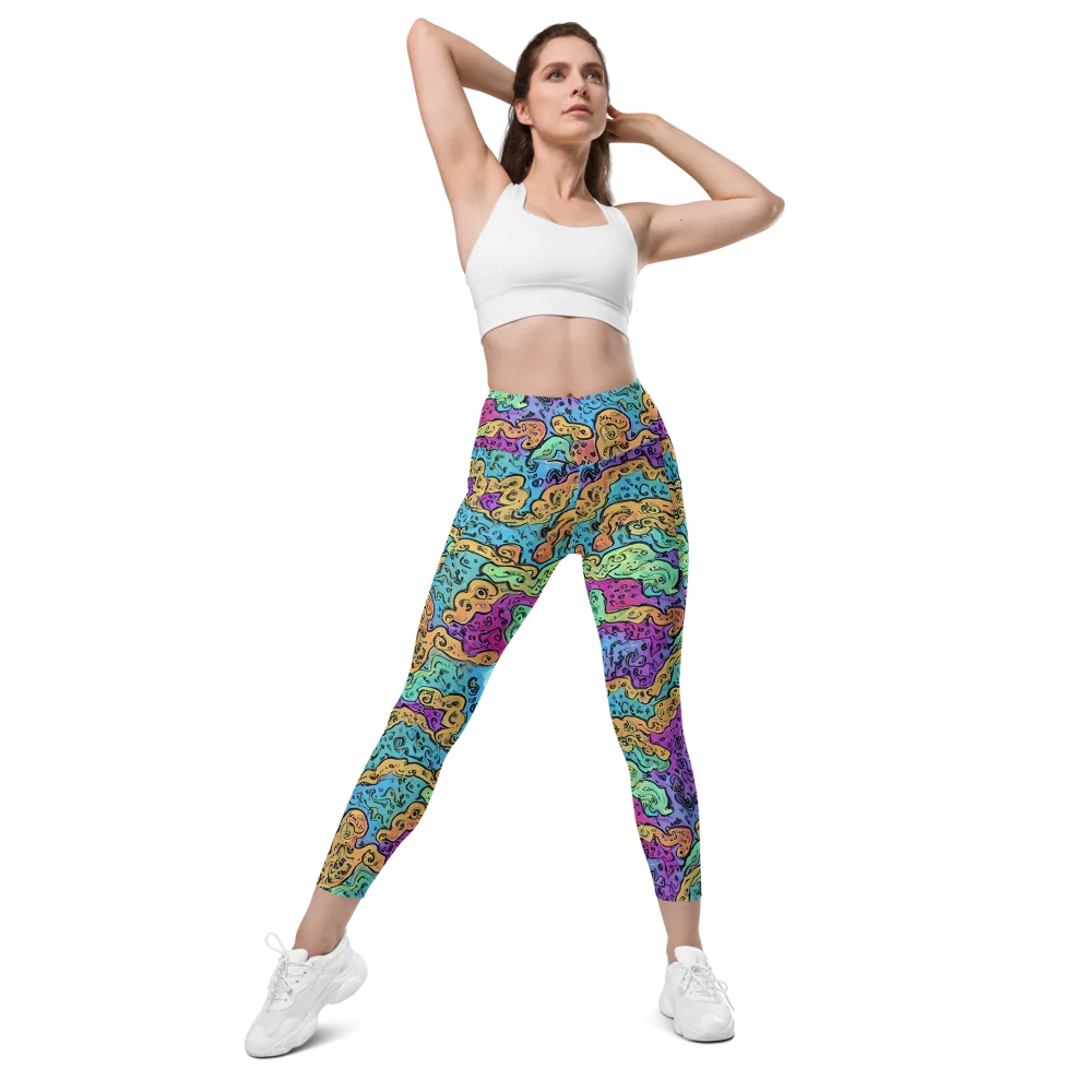 Intergalactic Graffiti on Leggings with Pockets — Front