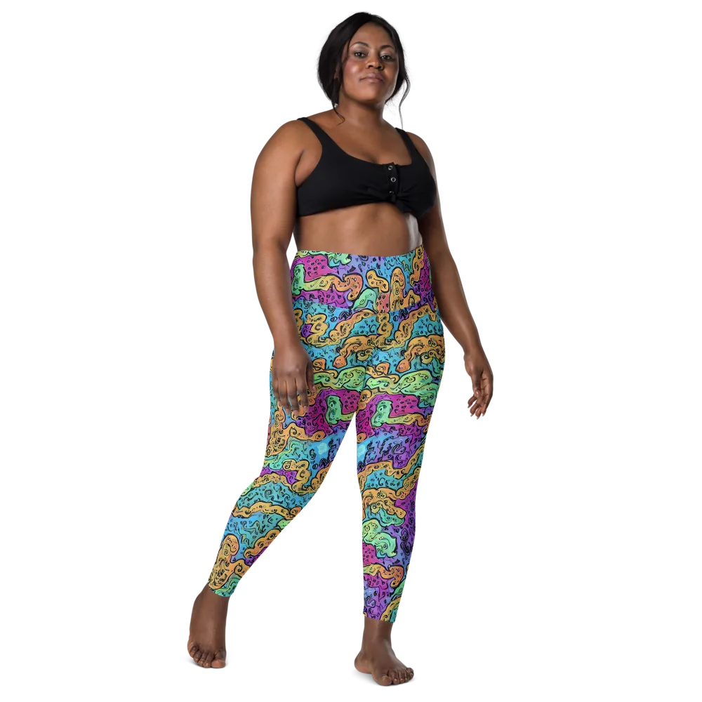Intergalactic Graffiti on Leggings with Pockets — Front