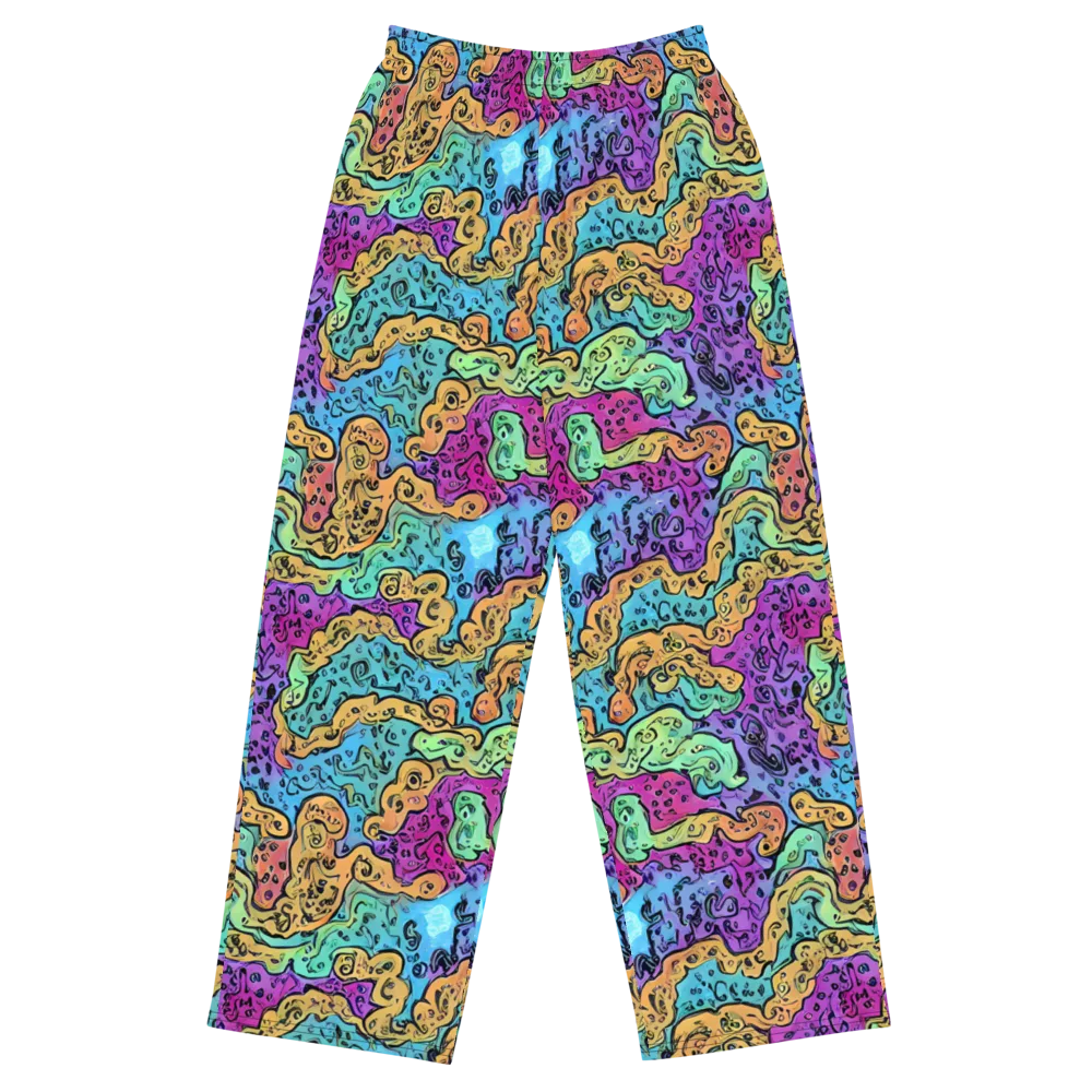 Intergalactic Graffiti on Wide-Leg Pants — Front