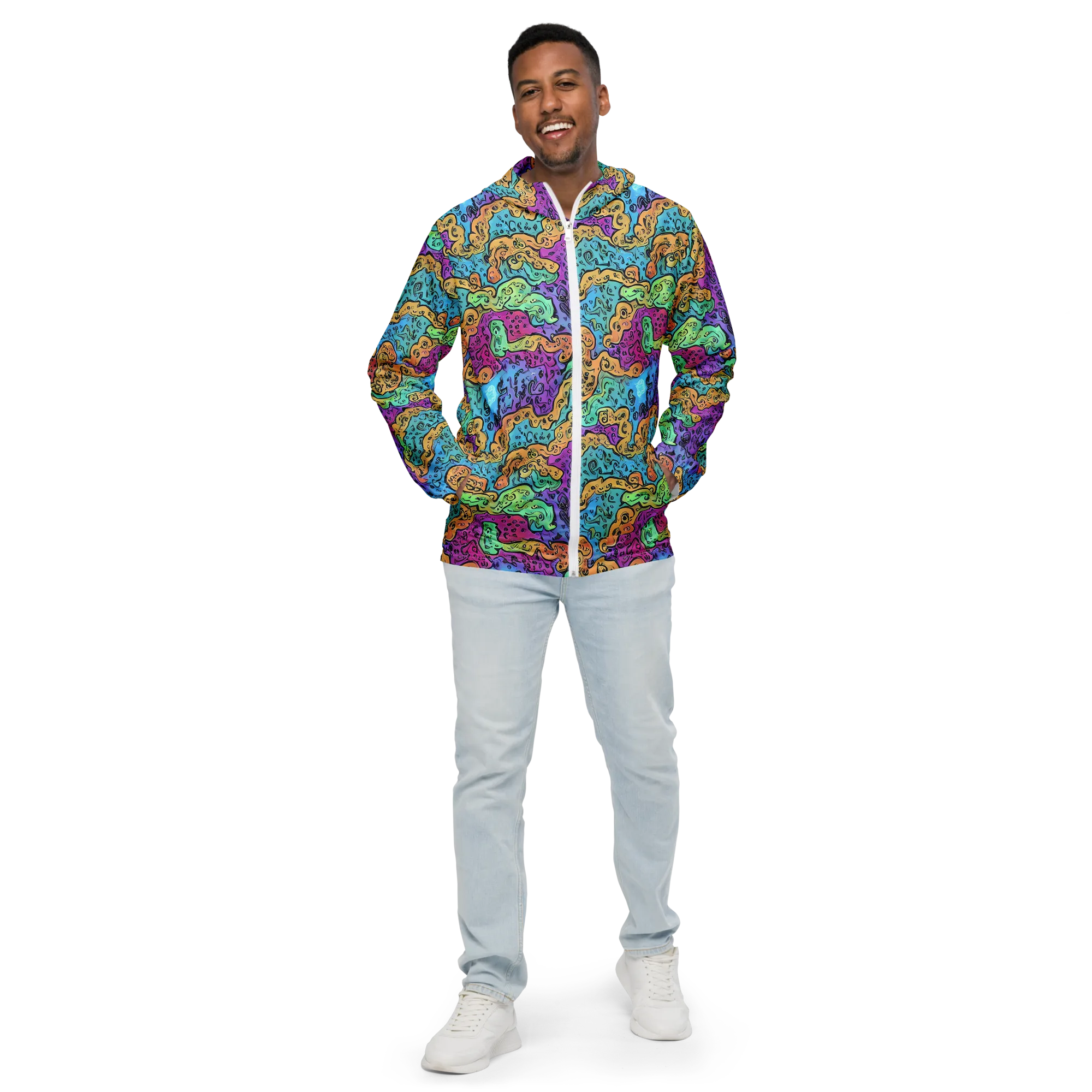 Intergalactic Graffiti on Men's Windbreaker — Front