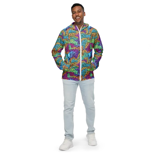 Intergalactic Graffiti on a Men's Windbreaker
