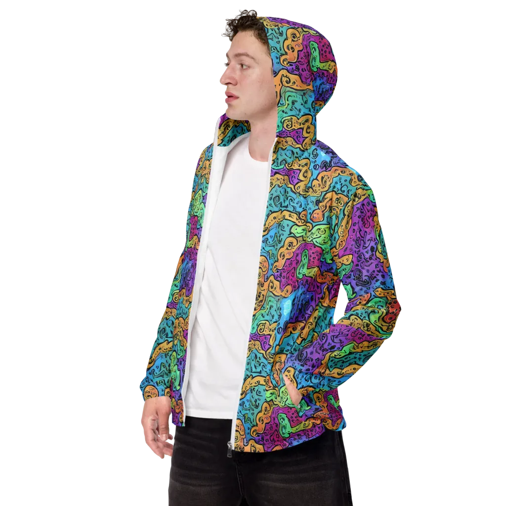 Intergalactic Graffiti on Men's Windbreaker — Left Front
