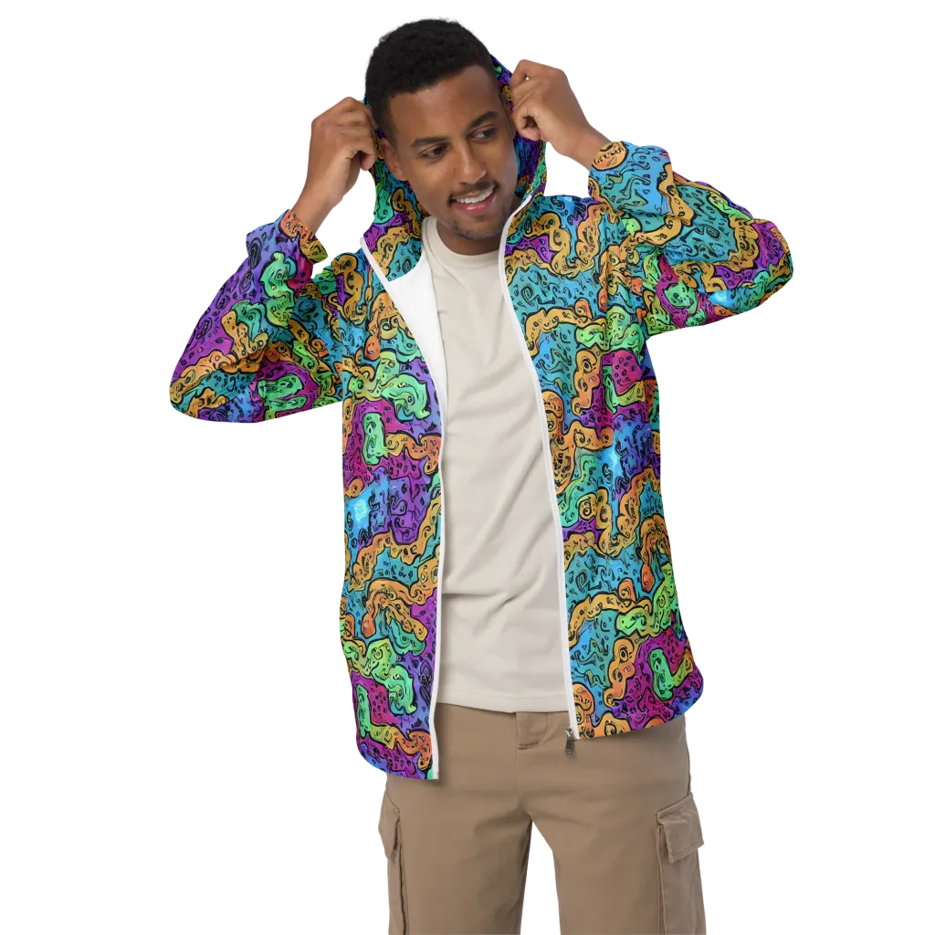 Intergalactic Graffiti on Men's Windbreaker — Front