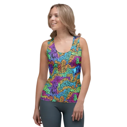 Intergalactic Graffiti on a Women's Tank Top