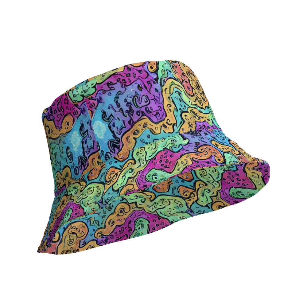 Intergalactic Graffiti on Reversible Bucket Hat — Product details Outside