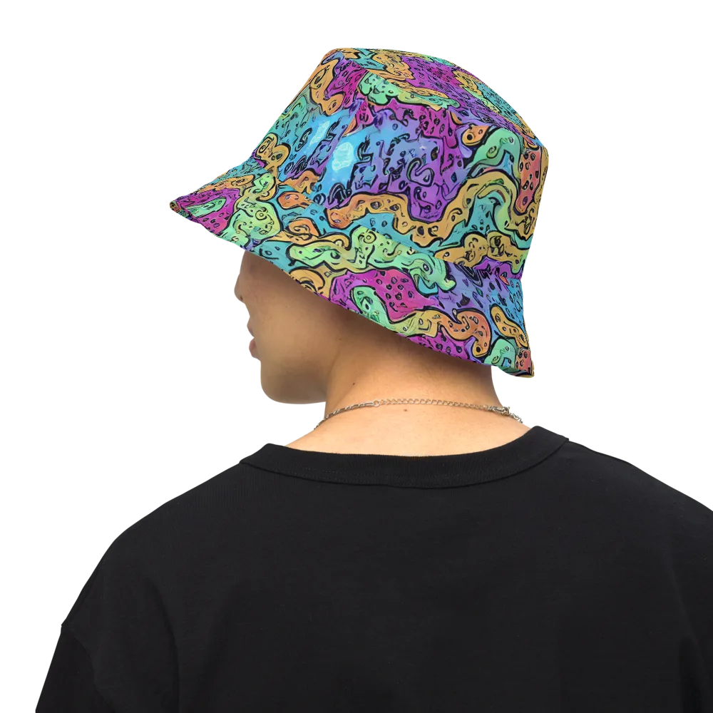 Intergalactic Graffiti on Reversible Bucket Hat — Back Inside