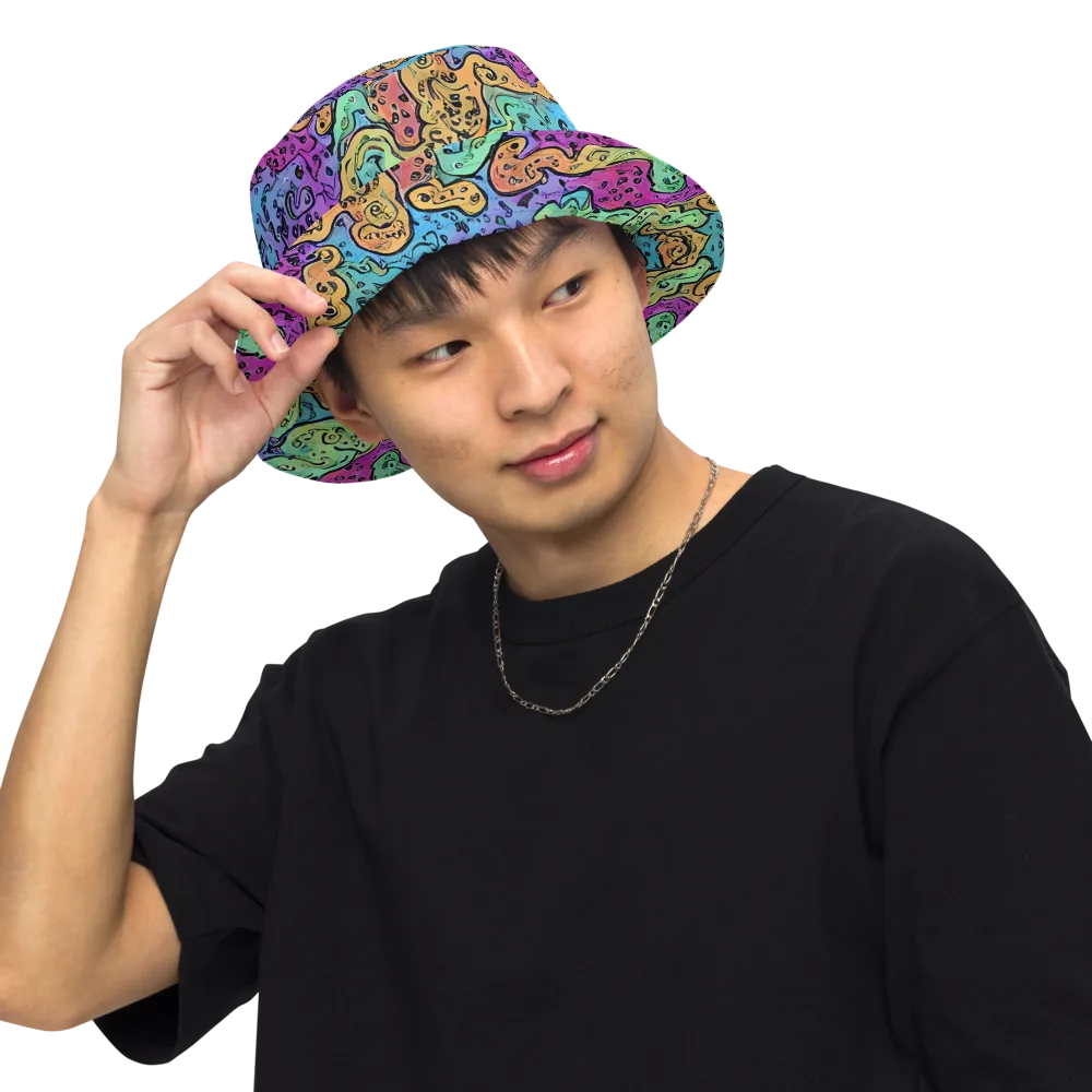 Intergalactic Graffiti on Reversible Bucket Hat — Front Inside