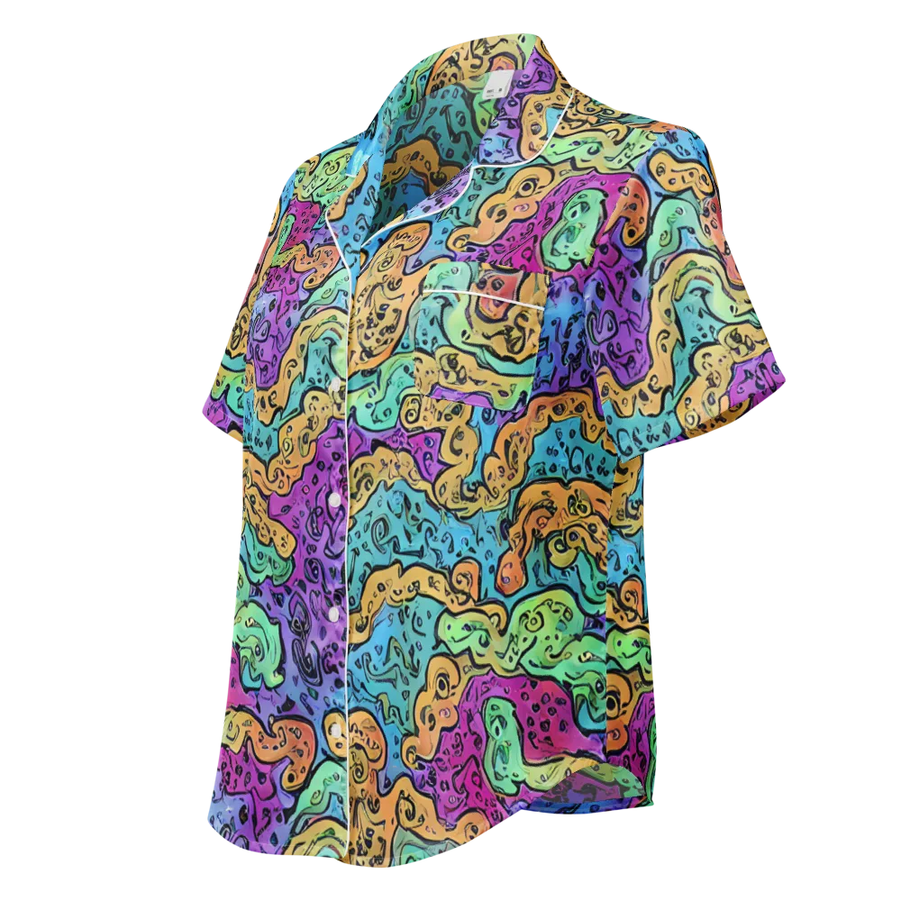 Intergalactic Graffiti on Women's Short Sleeve Pajama Top — Left Front