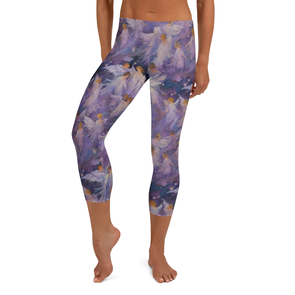 Lilac Angelus on Capri Leggings — Front