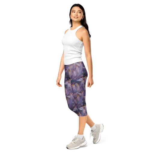 Lilac Angelus on a Capri Leggings