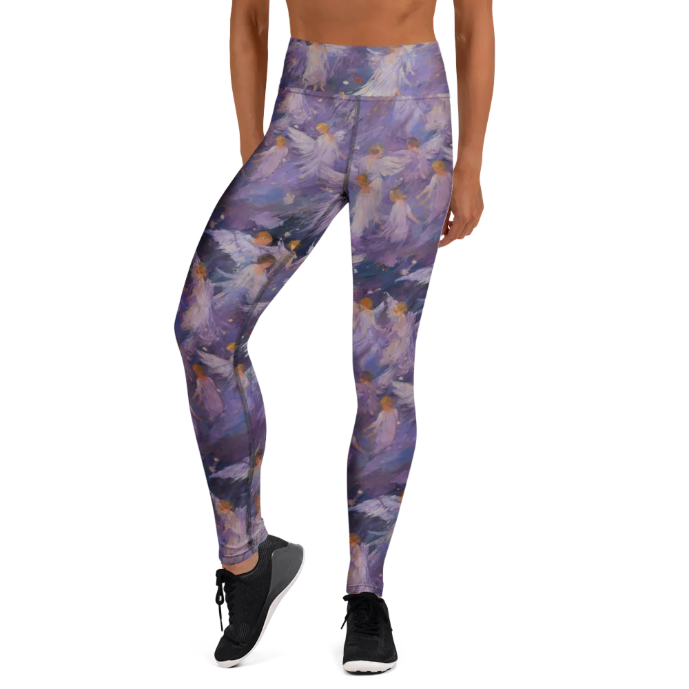 Lilac Angelus on Yoga Leggings — Front