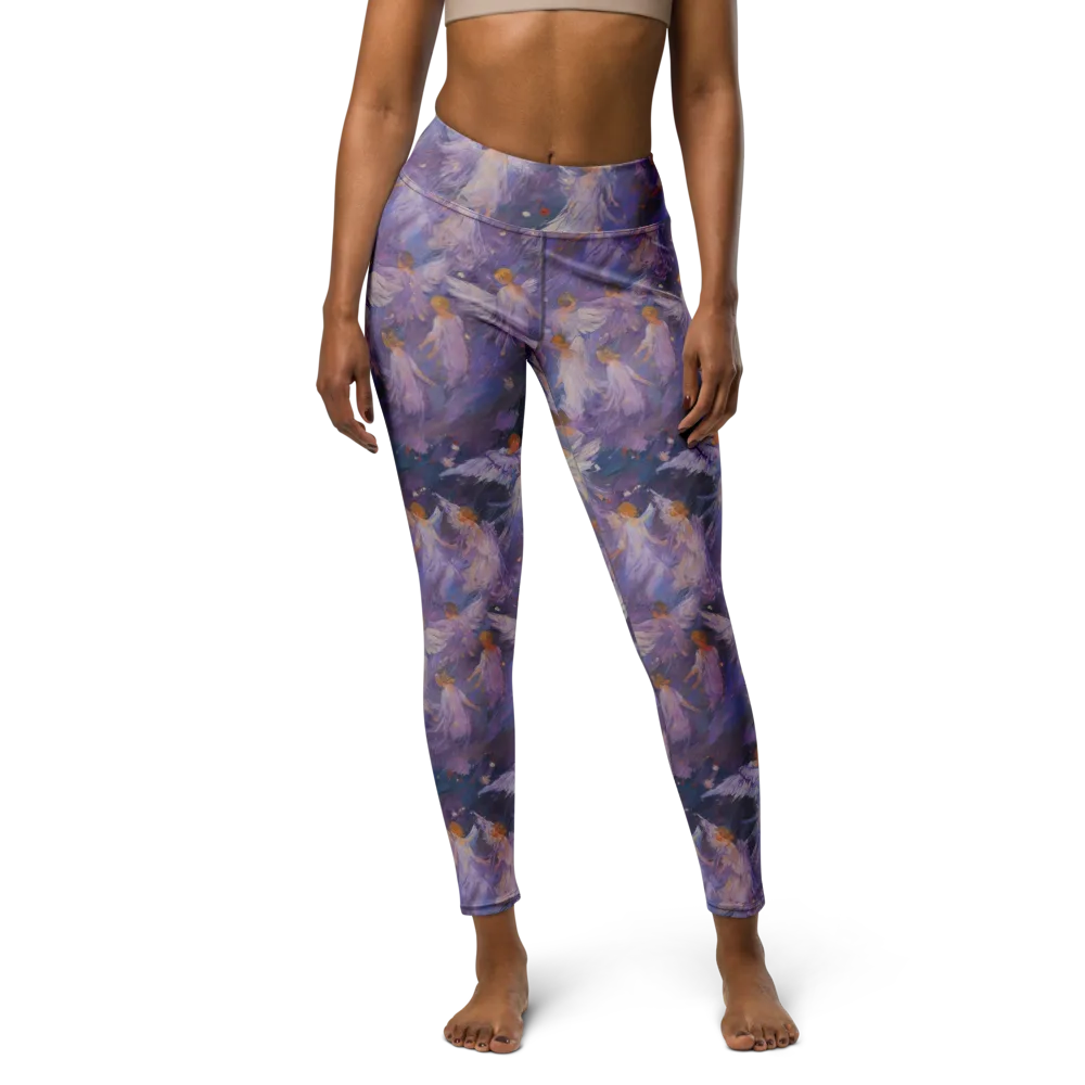 Lilac Angelus on Yoga Leggings — Front