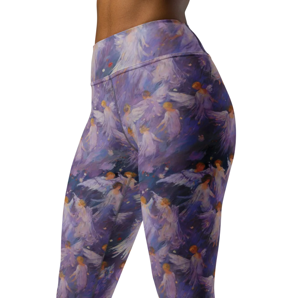 Lilac Angelus on Yoga Leggings — Left Front