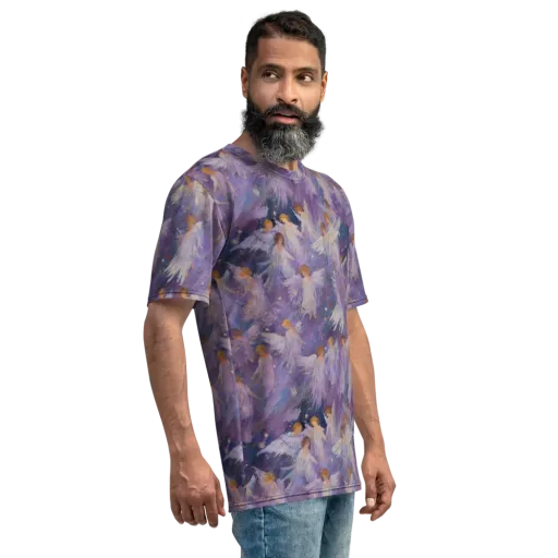 Lilac Angelus on a Men's Crew Neck T-Shirt