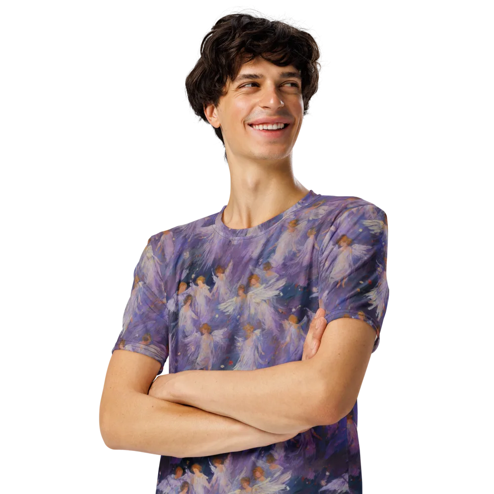 Lilac Angelus on Men's Crew Neck T-Shirt — Left Front