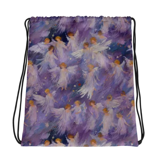 Lilac Angelus on a Drawstring Bag